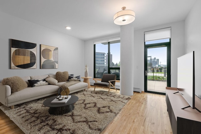 1240 2nd St Unit 225, Minneapolis, MN 55415 - living area featuring light wood-type flooring and recessed lighting