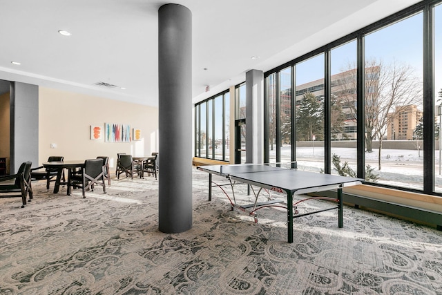 1240 2nd St Unit 225, Minneapolis, MN 55415 - rec room featuring carpet flooring and recessed lighting