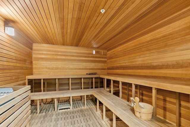 1240 2nd St Unit 225, Minneapolis, MN 55415 - relaxing sauna / steam room with wood walls and wood ceiling