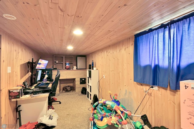 51 6th Ave N, Fargo, ND 58102 - carpeted office with wooden walls and wood ceiling