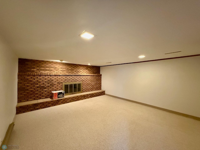 2602 Eastgate Dr S, Fargo, ND 58103 - finished below grade area with carpet flooring, a fireplace, and recessed lighting