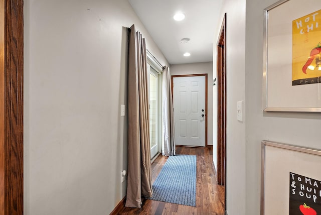 4407 Curve Ave, Edina, MN 55424 - hallway with dark wood-type flooring and recessed lighting