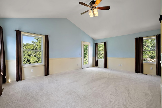4407 Curve Ave, Edina, MN 55424 - unfurnished room with a ceiling fan, lofted ceiling, and carpet