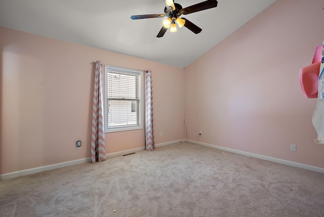 4407 Curve Ave, Edina, MN 55424 - carpeted empty room featuring vaulted ceiling and a ceiling fan