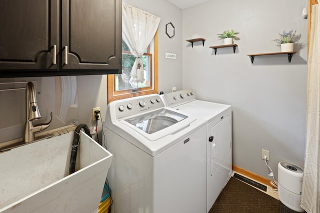 5100 16th St NE, Minden Twp, MN 56379 - washroom with cabinet space and washer and dryer