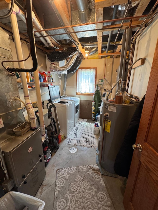 1420 4th St SW, Wadena, MN 56482 - basement featuring independent washer and dryer and electric water heater