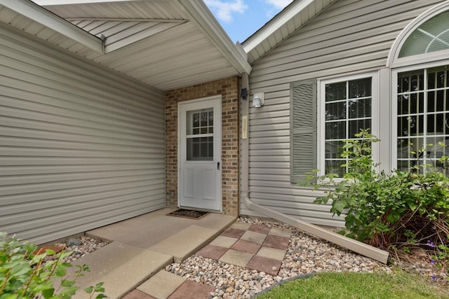 114 Oxford Path, Mankato, MN 56001 - doorway to property with brick siding