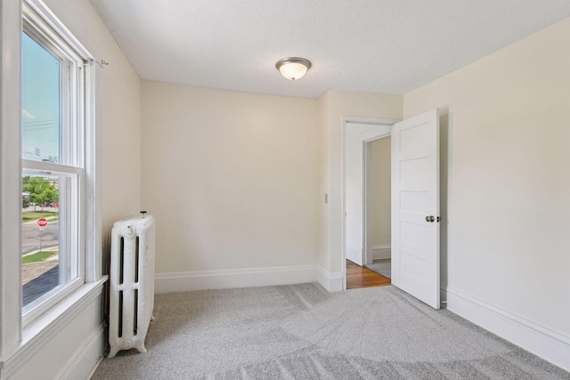 1108 16th Ave SE, Minneapolis, MN 55414 - carpeted spare room with radiator heating unit and a textured ceiling