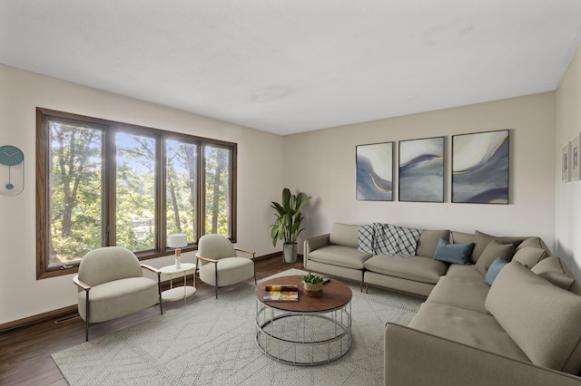 2671 Sumac Rdg, White Bear Lake, MN 55110 - living area featuring wood finished floors and baseboards
