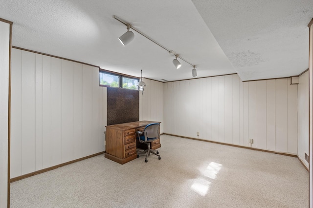 2671 Sumac Rdg, White Bear Lake, MN 55110 - unfurnished office with track lighting, carpet, and a textured ceiling