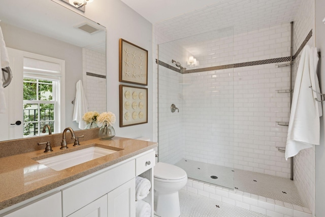4622 Drexel Ave, Edina, MN 55424 - full bath featuring vanity, a tile shower, and tile patterned flooring