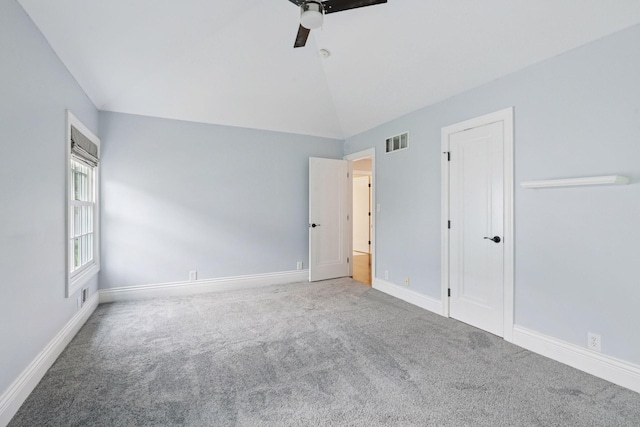 4622 Drexel Ave, Edina, MN 55424 - unfurnished bedroom with carpet floors, vaulted ceiling, and a ceiling fan