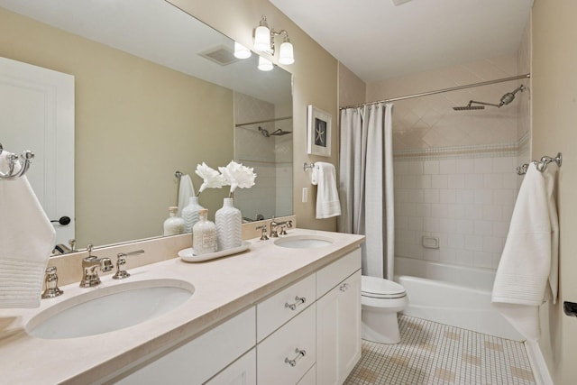 4622 Drexel Ave, Edina, MN 55424 - full bath with shower / tub combo, tile patterned flooring, and double vanity