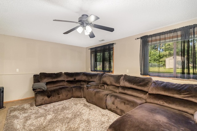 7230 Clear Rdg, Centerville, MN 55038 - carpeted living area featuring a ceiling fan