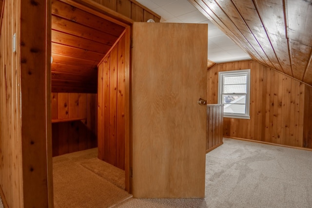 3708 Xenia Ave N, Crystal, MN 55422 - additional living space with vaulted ceiling, carpet flooring, and wooden walls