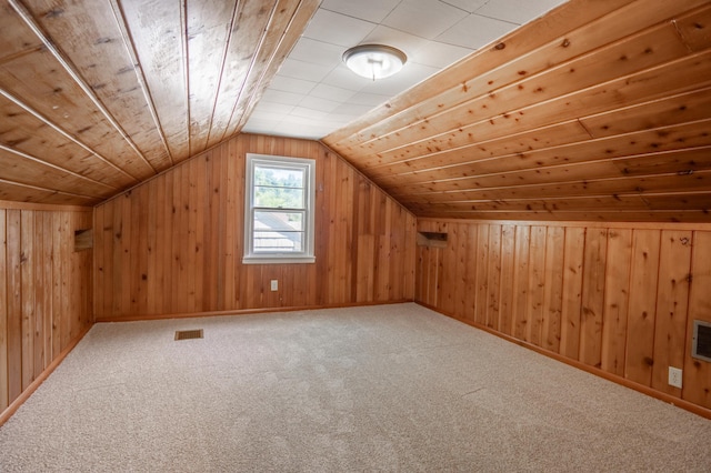 3708 Xenia Ave N, Crystal, MN 55422 - additional living space featuring carpet, vaulted ceiling, wood walls, and wooden ceiling
