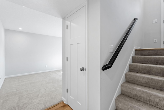 7614 Connie Ln, Inver Grove Heights, MN 55076 - stairway featuring baseboards and carpet flooring