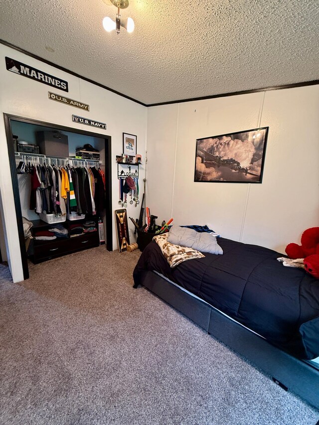 656 22nd Ave NW, Baudette Twp, MN 56623 - carpeted bedroom featuring a textured ceiling and a closet