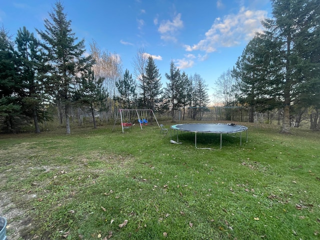 656 22nd Ave NW, Baudette Twp, MN 56623 - view of green lawn with a playground and a trampoline