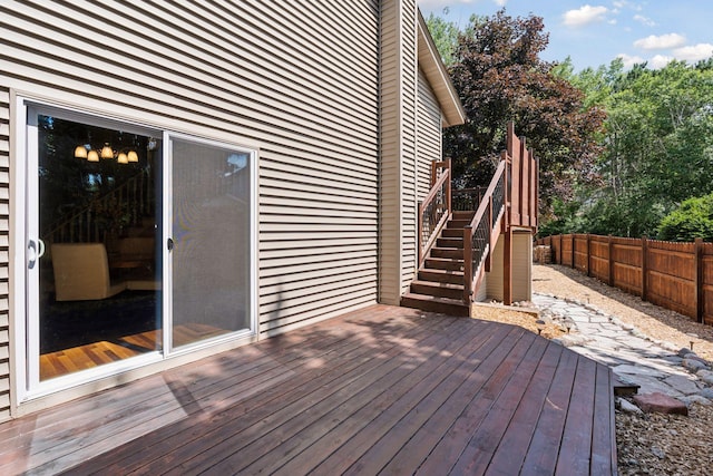 549 Vicki Ln, Shoreview, MN 55126 - wooden terrace featuring a fenced backyard and stairs