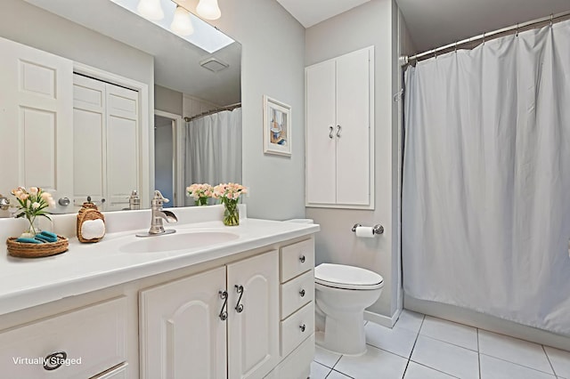 549 Vicki Ln, Shoreview, MN 55126 - full bathroom with tile patterned flooring, vanity, and curtained shower