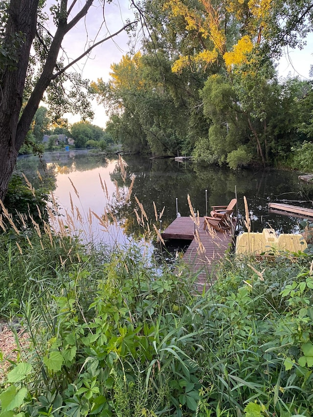 549 Vicki Ln, Shoreview, MN 55126 - view of yard with a water view and a boat dock