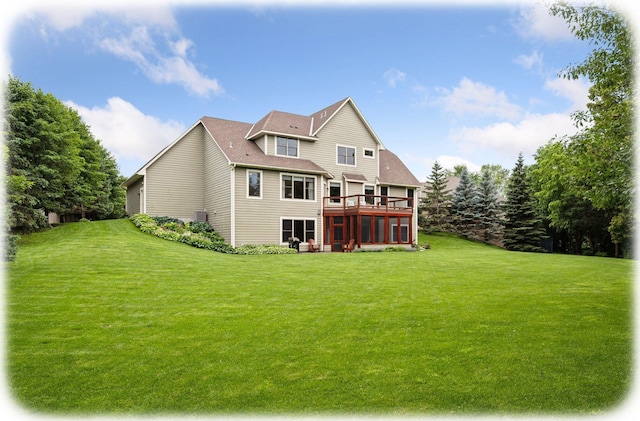 7461 Merrimac Ln N, Maple Grove, MN 55311 - back of house with a yard, a deck, and a shingled roof