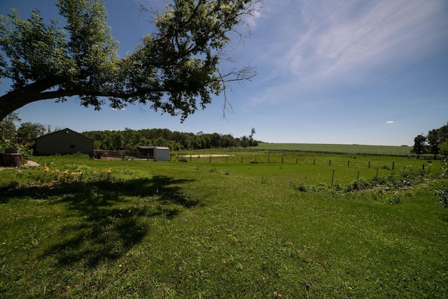 43724 County Highway 19, Blowers Twp, MN 56477 - view of yard featuring a rural view and a shed