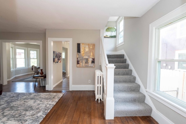 1702 Minnehaha Ave W, Saint Paul, MN 55104 - stairs with radiator and wood finished floors