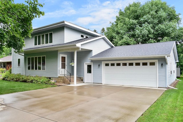 1314 Parkview Ave, Winona, MN 55987 - view of front of house featuring an attached garage, concrete driveway, a shingled roof, and a front yard