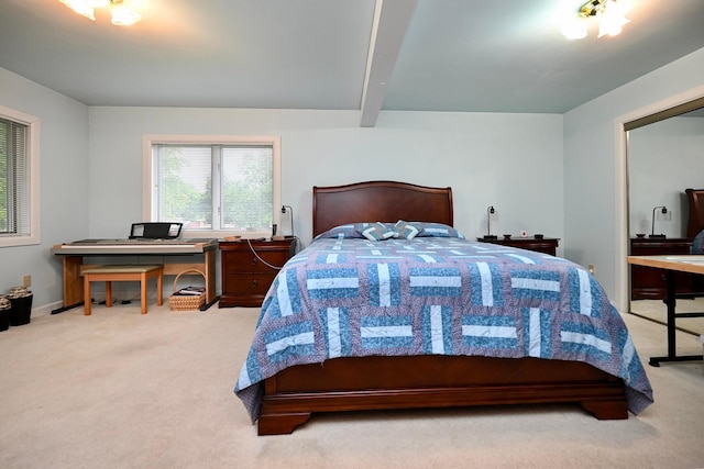 1314 Parkview Ave, Winona, MN 55987 - carpeted bedroom with beamed ceiling and a desk