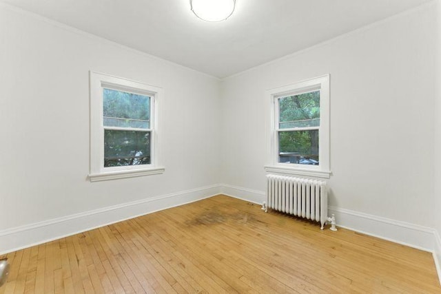 3148 Bryant Ave S, Minneapolis, MN 55408 - unfurnished room with radiator heating unit, plenty of natural light, ornamental molding, and light wood-style flooring