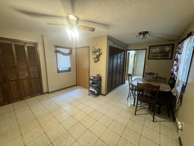 600 Gilbert Ave S, Park Rapids, MN 56470 - dining room featuring ceiling fan and a textured ceiling