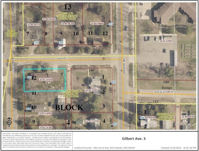 600 Gilbert Ave S, Park Rapids, MN 56470 - map of property location
