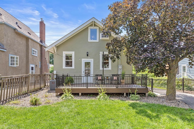 500 Otis Ave, Saint Paul, MN 55104 - back of house with a deck and stucco siding