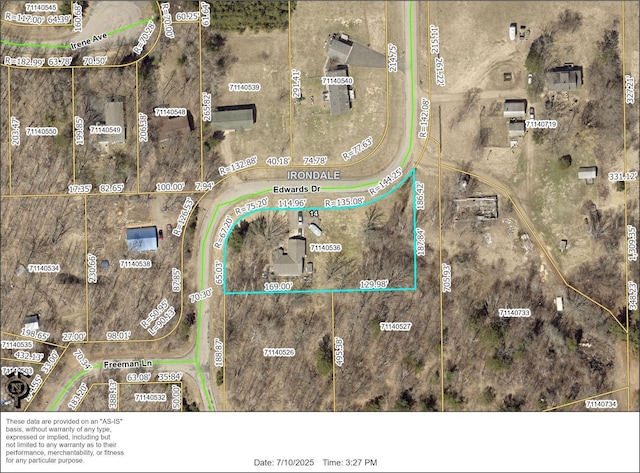 21578 Edwards Dr, Irondale Twp, MN 56455 - aerial map of property and surrounding area featuring property parcel outlined