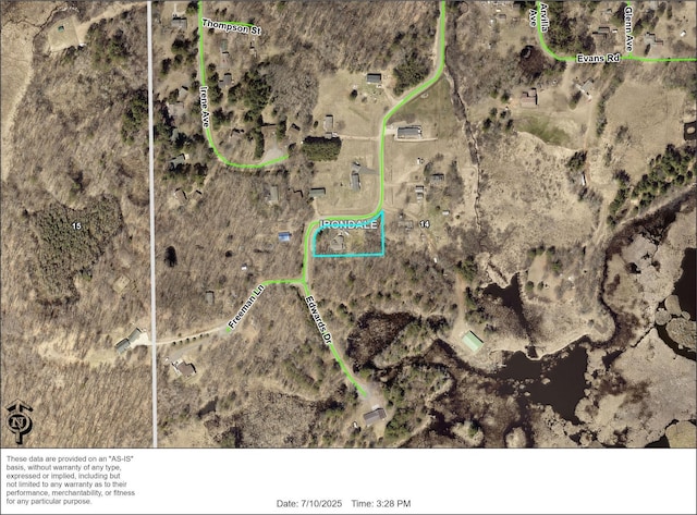 21578 Edwards Dr, Irondale Twp, MN 56455 - map / location featuring property parcel outlined