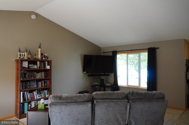 11223 Diane Ave, Becker, MN 55308 - living area featuring vaulted ceiling and light colored carpet