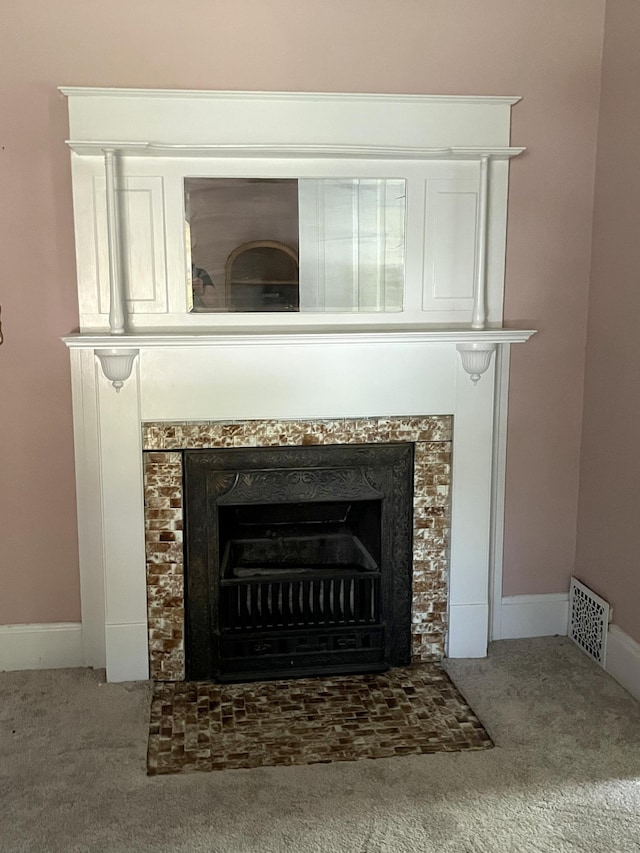 1157 6th Ave S, Windom, MN 56101 - detailed view of carpet flooring and a tile fireplace