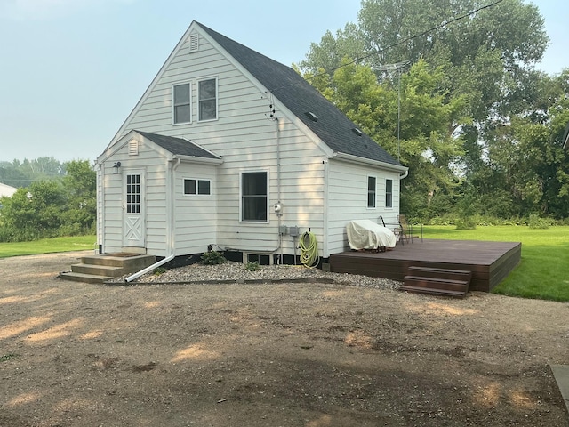 705 State Highway 28 W, Glenwood, MN 56334 - back of property featuring a wooden deck and roof with shingles