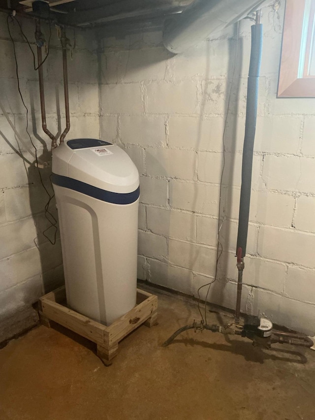 705 State Highway 28 W, Glenwood, MN 56334 - unfinished below grade area with a water softener