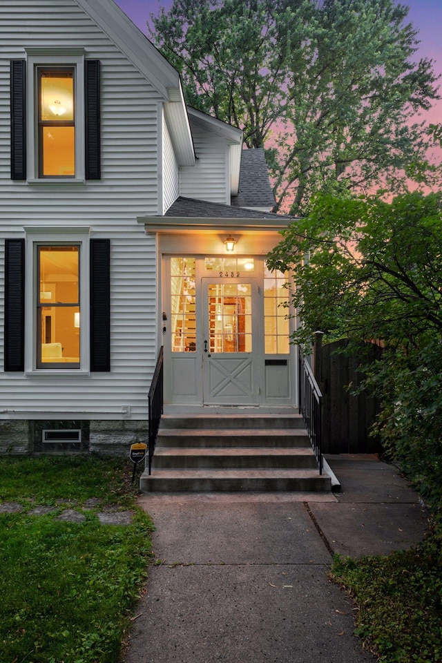 2432 Pleasant Ave, Minneapolis, MN 55404 - view of exterior entry at dusk