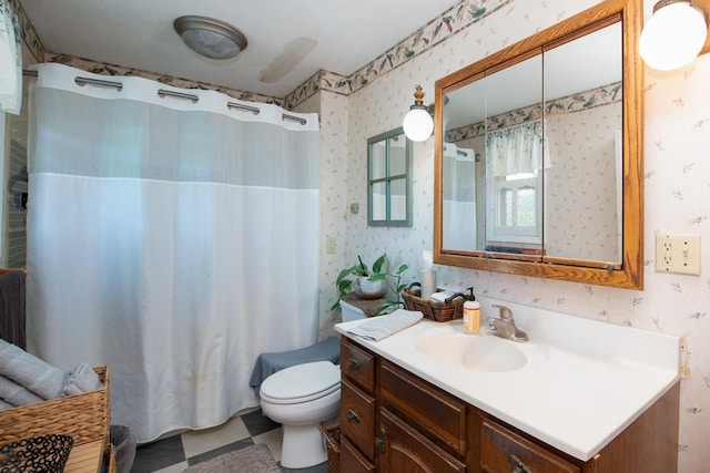 18726 Juneberry Rd, Mankato, MN 56001 - bathroom featuring wallpapered walls and vanity