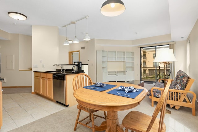820 Emerald St SE Unit 314, Saint Paul, MN 55114 - dining space with track lighting and light tile patterned flooring