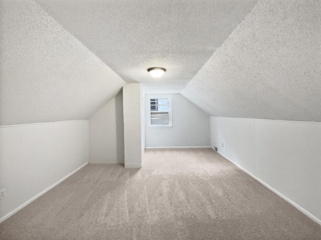 206 Winona St W, West Saint Paul, MN 55118 - additional living space featuring a textured ceiling, carpet flooring, and lofted ceiling