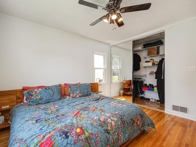 5529 1st Ave S, Minneapolis, MN 55419 - bedroom with wood finished floors, a ceiling fan, and a closet