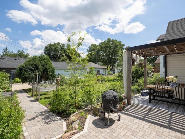 5529 1st Ave S, Minneapolis, MN 55419 - view of patio with a pergola, outdoor dining area, and grilling area