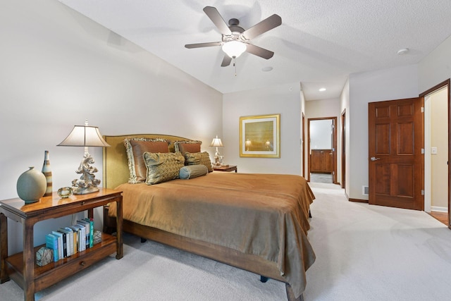 11444 Clarion Way, Minnetonka, MN 55343 - bedroom with light colored carpet, recessed lighting, ensuite bathroom, and ceiling fan