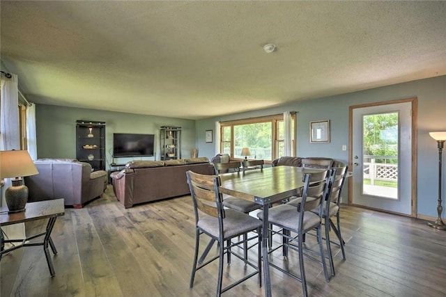 520 Park Island Rd Unit 2, Center City, MN 55012 - dining space with wood-type flooring and a textured ceiling