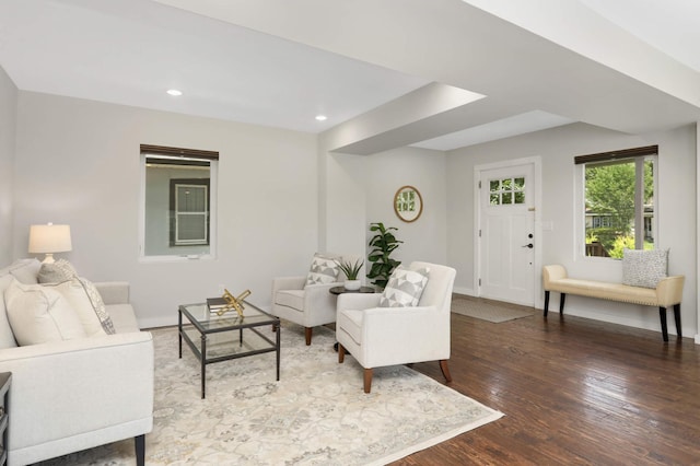 4640 Portland Ave, Minneapolis, MN 55407 - living area with wood finished floors and recessed lighting
